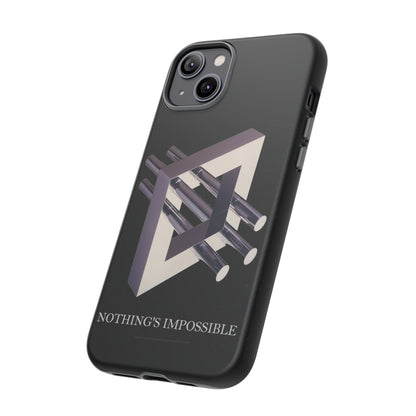Phone Case with art inspired by MC Escher- "Nothings Impossible" Gift for computer, tech and lovers of optical illusions, surreal and abstract art