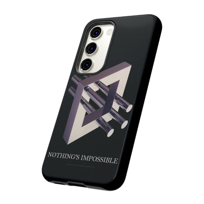 Phone Case with art inspired by MC Escher- "Nothings Impossible" Gift for computer, tech and lovers of optical illusions, surreal and abstract art
