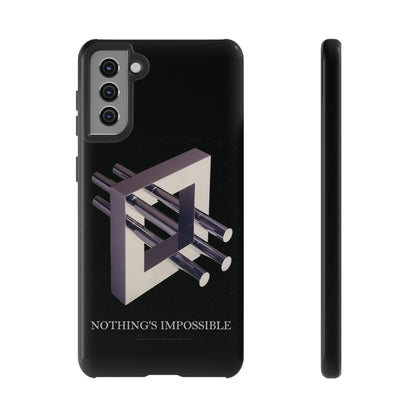 Phone Case with art inspired by MC Escher- "Nothings Impossible" Gift for computer, tech and lovers of optical illusions, surreal and abstract art