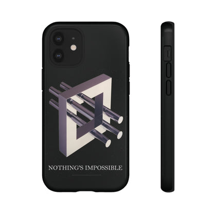 Phone Case with art inspired by MC Escher- "Nothings Impossible" Gift for computer, tech and lovers of optical illusions, surreal and abstract art