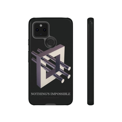 Phone Case with art inspired by MC Escher- "Nothings Impossible" Gift for computer, tech and lovers of optical illusions, surreal and abstract art
