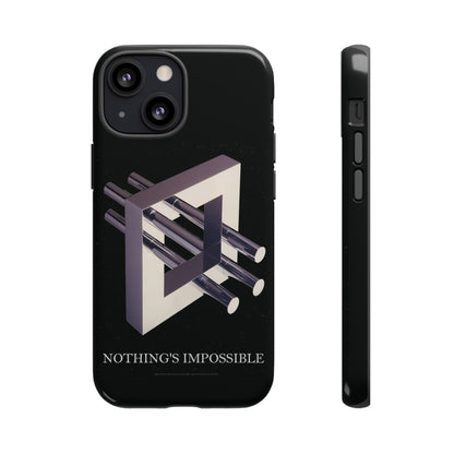 Phone Case with art inspired by MC Escher- "Nothings Impossible" Gift for computer, tech and lovers of optical illusions, surreal and abstract art