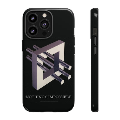 Phone Case with art inspired by MC Escher- "Nothings Impossible" Gift for computer, tech and lovers of optical illusions, surreal and abstract art