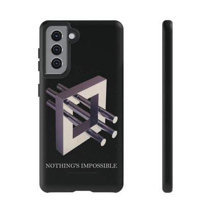 Phone Case with art inspired by MC Escher- "Nothings Impossible" Gift for computer, tech and lovers of optical illusions, surreal and abstract art