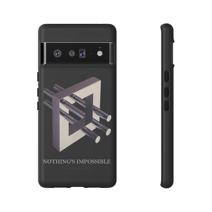 Phone Case with art inspired by MC Escher- "Nothings Impossible" Gift for computer, tech and lovers of optical illusions, surreal and abstract art
