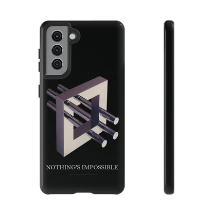 Phone Case with art inspired by MC Escher- "Nothings Impossible" Gift for computer, tech and lovers of optical illusions, surreal and abstract art