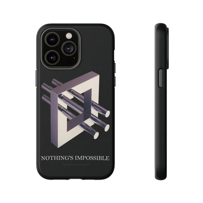 Phone Case with art inspired by MC Escher- "Nothings Impossible" Gift for computer, tech and lovers of optical illusions, surreal and abstract art