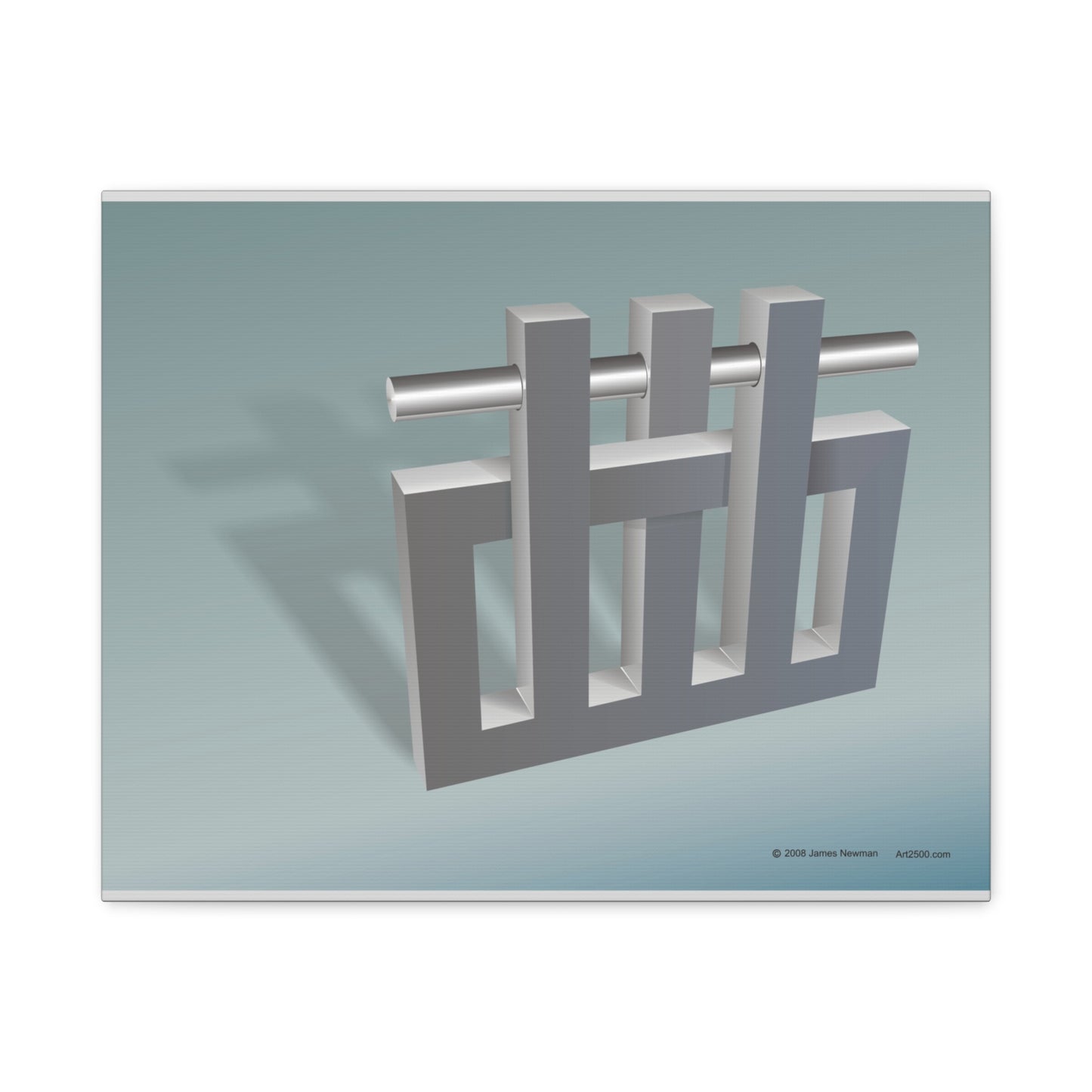 Canvas Wrap with art inpired by MC Escher - "Nothings Impossible Silver"mind bending gifts that stretch their reality with 3D optical illusions