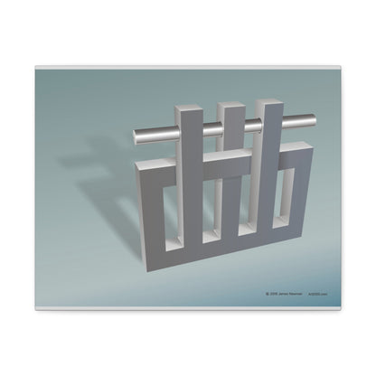 Canvas Wrap with art inpired by MC Escher - "Nothings Impossible Silver"mind bending gifts that stretch their reality with 3D optical illusions