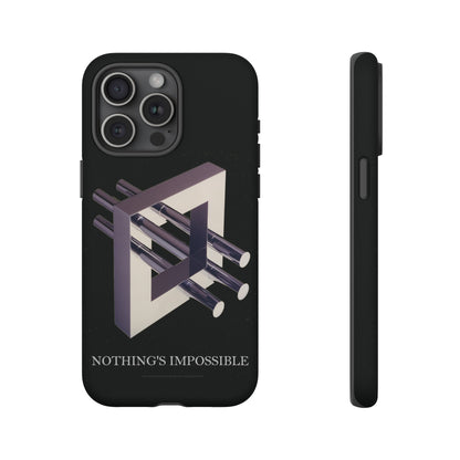 Phone Case with art inspired by MC Escher- "Nothings Impossible" Gift for computer, tech and lovers of optical illusions, surreal and abstract art