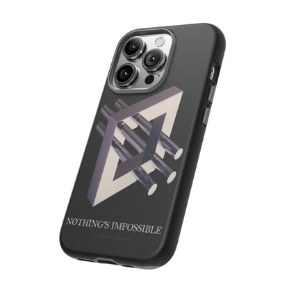 Phone Case with art inspired by MC Escher- "Nothings Impossible" Gift for computer, tech and lovers of optical illusions, surreal and abstract art