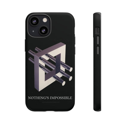 Phone Case with art inspired by MC Escher- "Nothings Impossible" Gift for computer, tech and lovers of optical illusions, surreal and abstract art