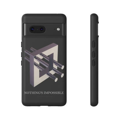 Phone Case with art inspired by MC Escher- "Nothings Impossible" Gift for computer, tech and lovers of optical illusions, surreal and abstract art
