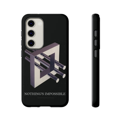 Phone Case with art inspired by MC Escher- "Nothings Impossible" Gift for computer, tech and lovers of optical illusions, surreal and abstract art