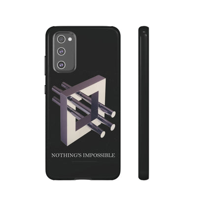 Phone Case with art inspired by MC Escher- "Nothings Impossible" Gift for computer, tech and lovers of optical illusions, surreal and abstract art