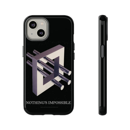 Phone Case with art inspired by MC Escher- "Nothings Impossible" Gift for computer, tech and lovers of optical illusions, surreal and abstract art
