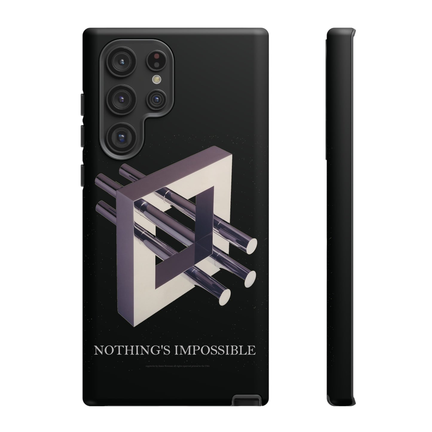 Phone Case with art inspired by MC Escher- "Nothings Impossible" Gift for computer, tech and lovers of optical illusions, surreal and abstract art