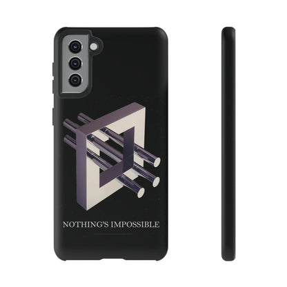Phone Case with art inspired by MC Escher- "Nothings Impossible" Gift for computer, tech and lovers of optical illusions, surreal and abstract art
