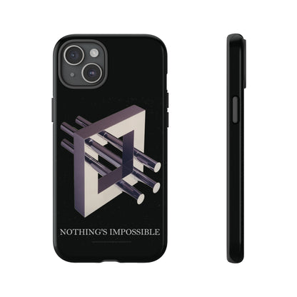 Phone Case with art inspired by MC Escher- "Nothings Impossible" Gift for computer, tech and lovers of optical illusions, surreal and abstract art