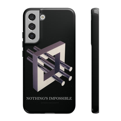 Phone Case with art inspired by MC Escher- "Nothings Impossible" Gift for computer, tech and lovers of optical illusions, surreal and abstract art