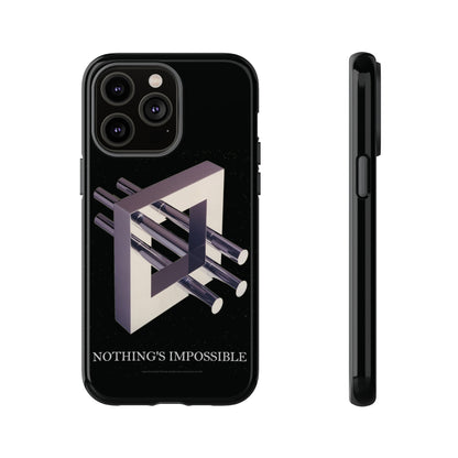 Phone Case with art inspired by MC Escher- "Nothings Impossible" Gift for computer, tech and lovers of optical illusions, surreal and abstract art