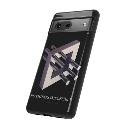 Phone Case with art inspired by MC Escher- "Nothings Impossible" Gift for computer, tech and lovers of optical illusions, surreal and abstract art
