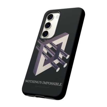 Phone Case with art inspired by MC Escher- "Nothings Impossible" Gift for computer, tech and lovers of optical illusions, surreal and abstract art