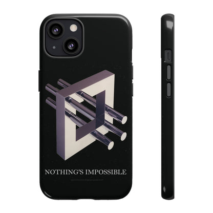 Phone Case with art inspired by MC Escher- "Nothings Impossible" Gift for computer, tech and lovers of optical illusions, surreal and abstract art