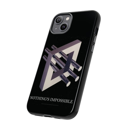 Phone Case with art inspired by MC Escher- "Nothings Impossible" Gift for computer, tech and lovers of optical illusions, surreal and abstract art