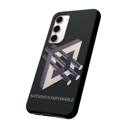 Phone Case with art inspired by MC Escher- "Nothings Impossible" Gift for computer, tech and lovers of optical illusions, surreal and abstract art