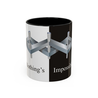 Coffee Mug Black And White Optical Illusion Accent (11, 15oz)