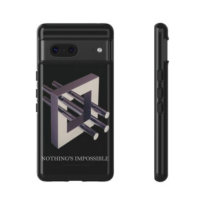 Phone Case with art inspired by MC Escher- "Nothings Impossible" Gift for computer, tech and lovers of optical illusions, surreal and abstract art