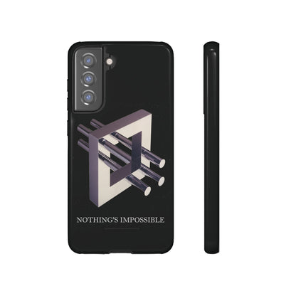 Phone Case with art inspired by MC Escher- "Nothings Impossible" Gift for computer, tech and lovers of optical illusions, surreal and abstract art