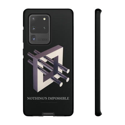 Phone Case with art inspired by MC Escher- "Nothings Impossible" Gift for computer, tech and lovers of optical illusions, surreal and abstract art