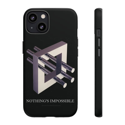 Phone Case with art inspired by MC Escher- "Nothings Impossible" Gift for computer, tech and lovers of optical illusions, surreal and abstract art
