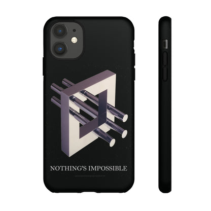 Phone Case with art inspired by MC Escher- "Nothings Impossible" Gift for computer, tech and lovers of optical illusions, surreal and abstract art