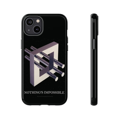 Phone Case with art inspired by MC Escher- "Nothings Impossible" Gift for computer, tech and lovers of optical illusions, surreal and abstract art