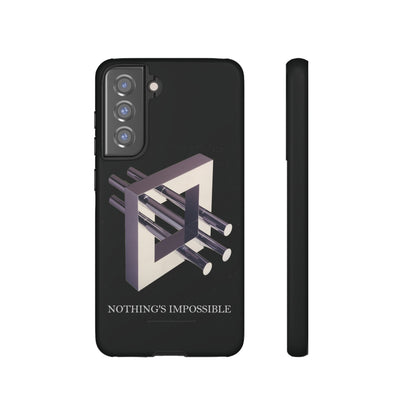 Phone Case with art inspired by MC Escher- "Nothings Impossible" Gift for computer, tech and lovers of optical illusions, surreal and abstract art