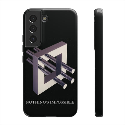 Phone Case with art inspired by MC Escher- "Nothings Impossible" Gift for computer, tech and lovers of optical illusions, surreal and abstract art