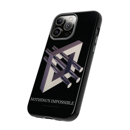 Phone Case with art inspired by MC Escher- "Nothings Impossible" Gift for computer, tech and lovers of optical illusions, surreal and abstract art