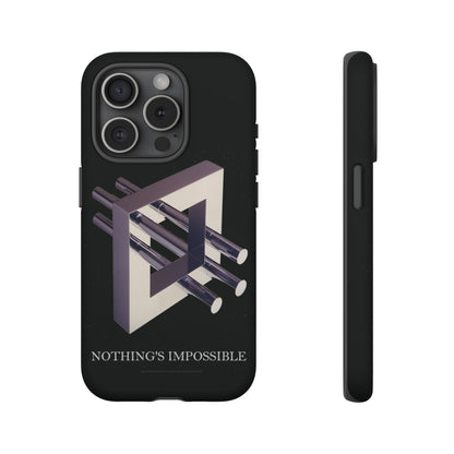 Phone Case with art inspired by MC Escher- "Nothings Impossible" Gift for computer, tech and lovers of optical illusions, surreal and abstract art