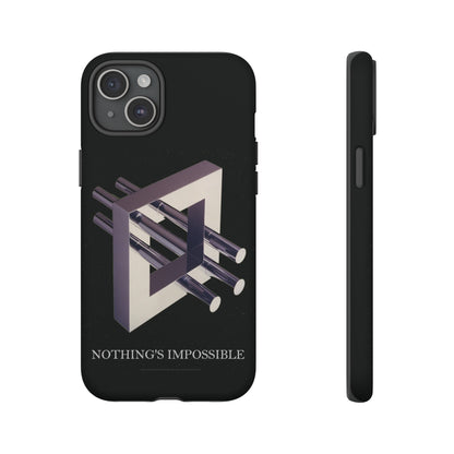 Phone Case with art inspired by MC Escher- "Nothings Impossible" Gift for computer, tech and lovers of optical illusions, surreal and abstract art