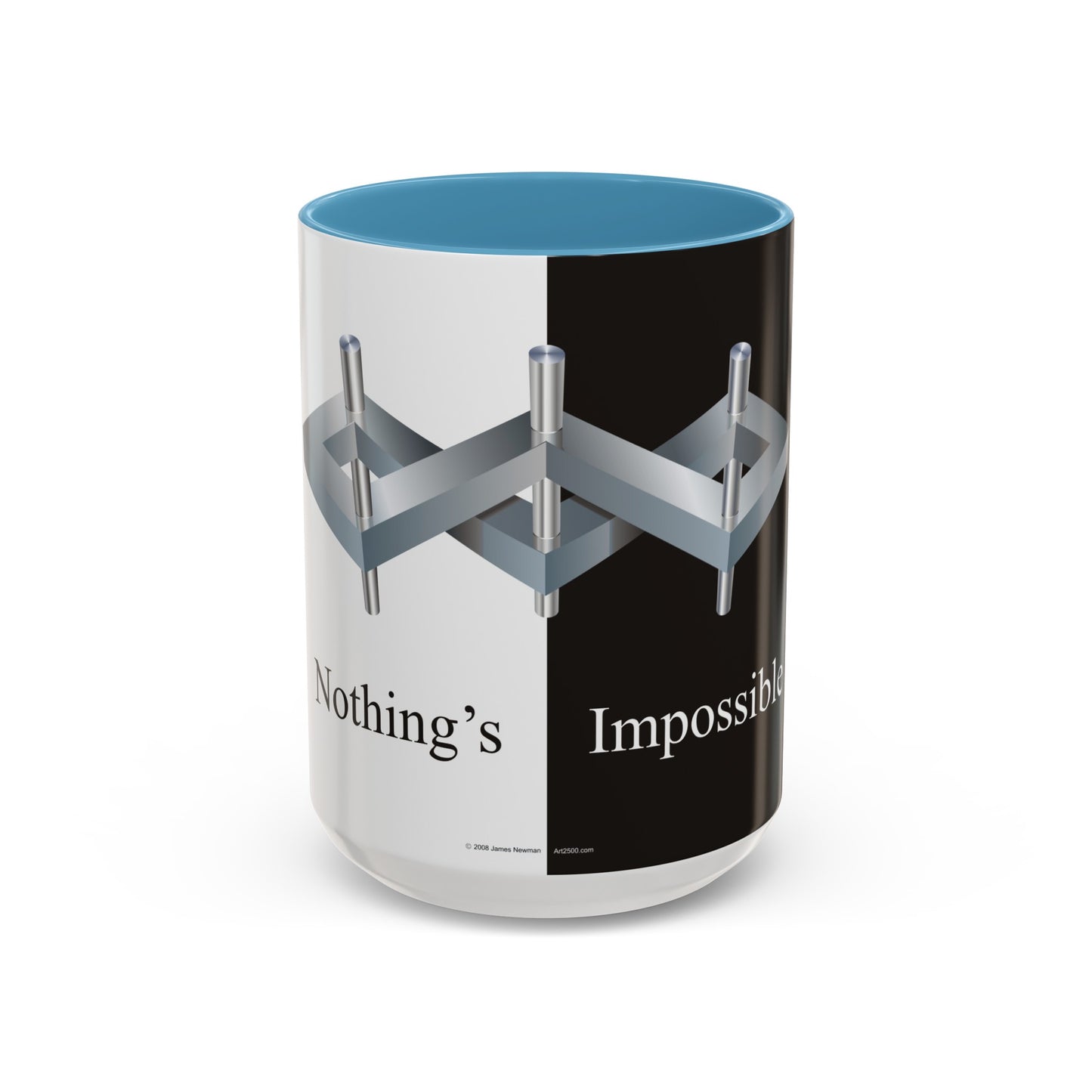 Coffee Mug Black And White Optical Illusion Accent (11, 15oz)