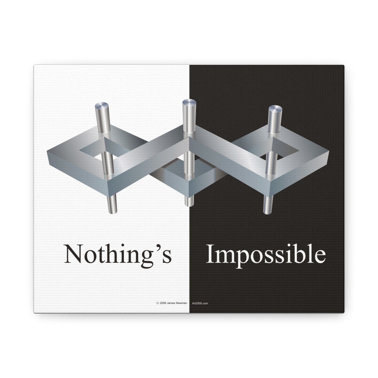 Canvas Wrap with inspired art by MC Escher- "Nothings Impossible" Give them mind bending gifts that stretch their reality with 3D optical illusions