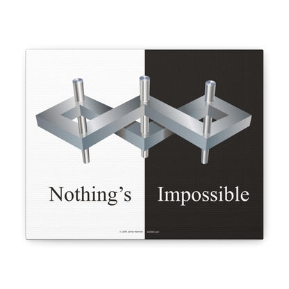 Canvas Wrap with inspired art by MC Escher- "Nothings Impossible" Give them mind bending gifts that stretch their reality with 3D optical illusions