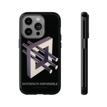 Phone Case with art inspired by MC Escher- "Nothings Impossible" Gift for computer, tech and lovers of optical illusions, surreal and abstract art