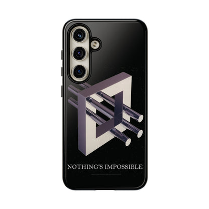 Phone Case with art inspired by MC Escher- "Nothings Impossible" Gift for computer, tech and lovers of optical illusions, surreal and abstract art
