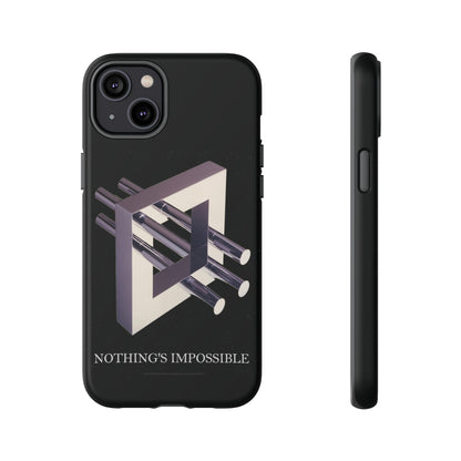 Phone Case with art inspired by MC Escher- "Nothings Impossible" Gift for computer, tech and lovers of optical illusions, surreal and abstract art