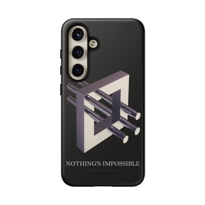 Phone Case with art inspired by MC Escher- "Nothings Impossible" Gift for computer, tech and lovers of optical illusions, surreal and abstract art