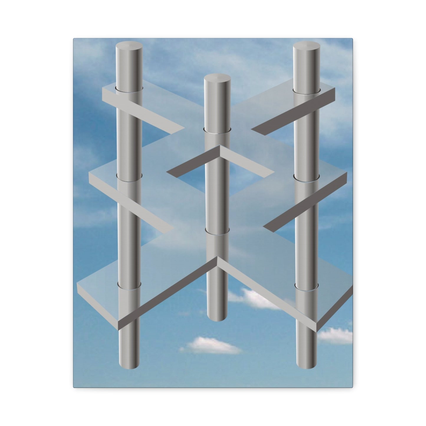 Nothings Impossible "Skyview" Canvas Gallery Wraps Made for lovers of MC Escher inspired art, technology, optical illusions and mind bending 3D images!